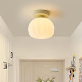 Corridor Pumpkin-Shaped Semi-Flush Mount Ceiling Light Image - 4