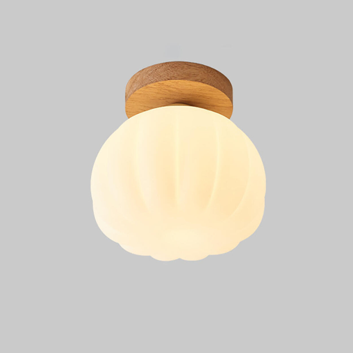 Corridor Pumpkin-Shaped Semi-Flush Mount Ceiling Light Image - 7