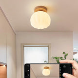 Corridor Pumpkin-Shaped Semi-Flush Mount Ceiling Light Image - 8