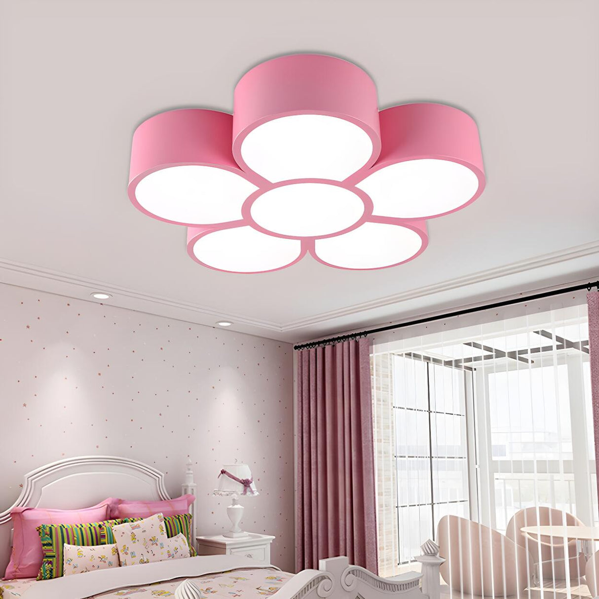 Corridor Red Flower Small LED Flush Mount Ceiling Light Image - 6