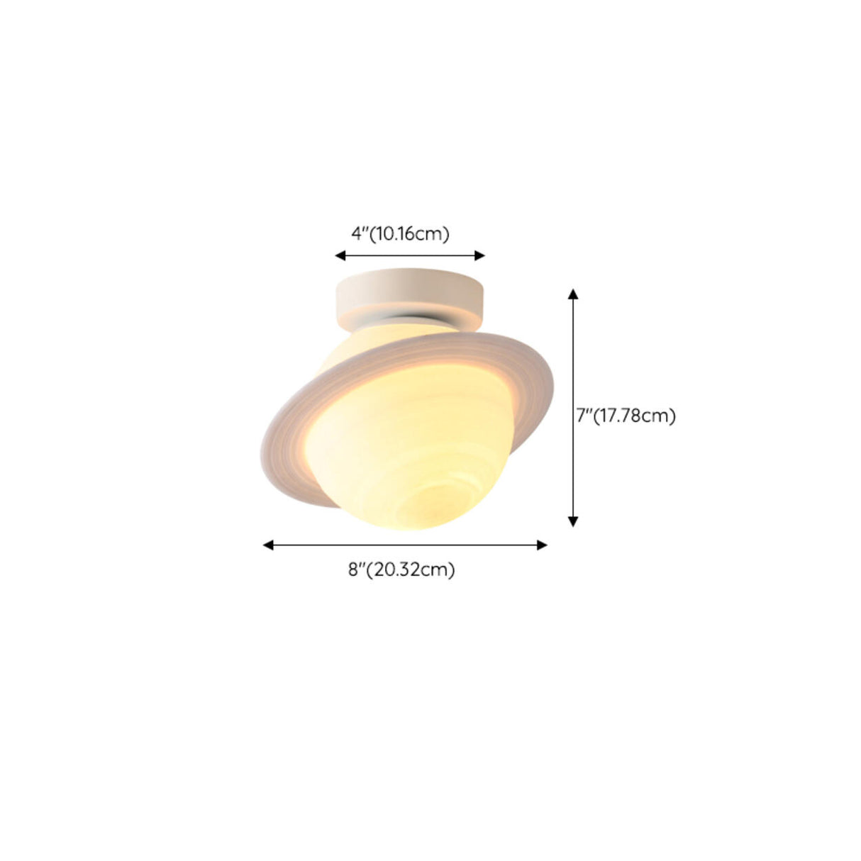 Corridor Saturn-Shaped Globe Semi-Flush Mount Light 