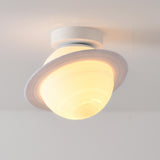 Corridor Saturn-Shaped Globe Semi-Flush Mount Light Image - 2