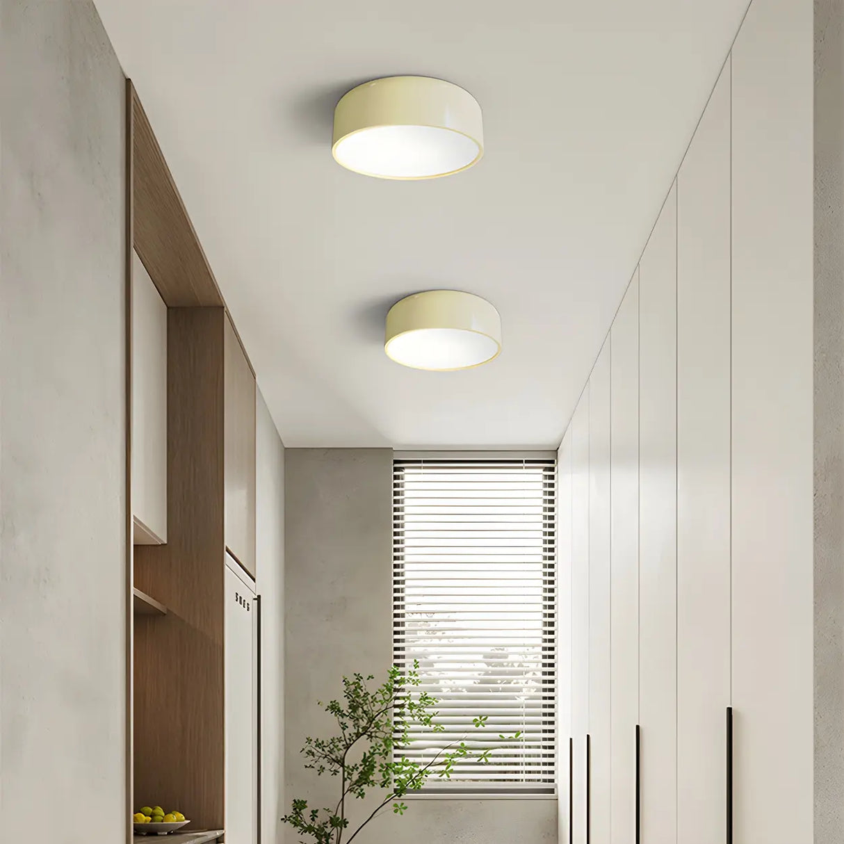 Corridor Simple Drum Metal Flush Mount Ceiling Light Image - 1