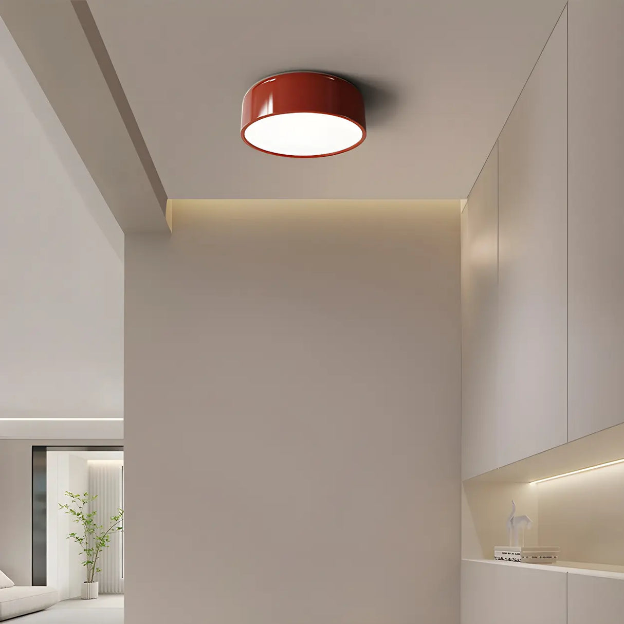 Corridor Simple Drum Metal Flush Mount Ceiling Light Image - 2