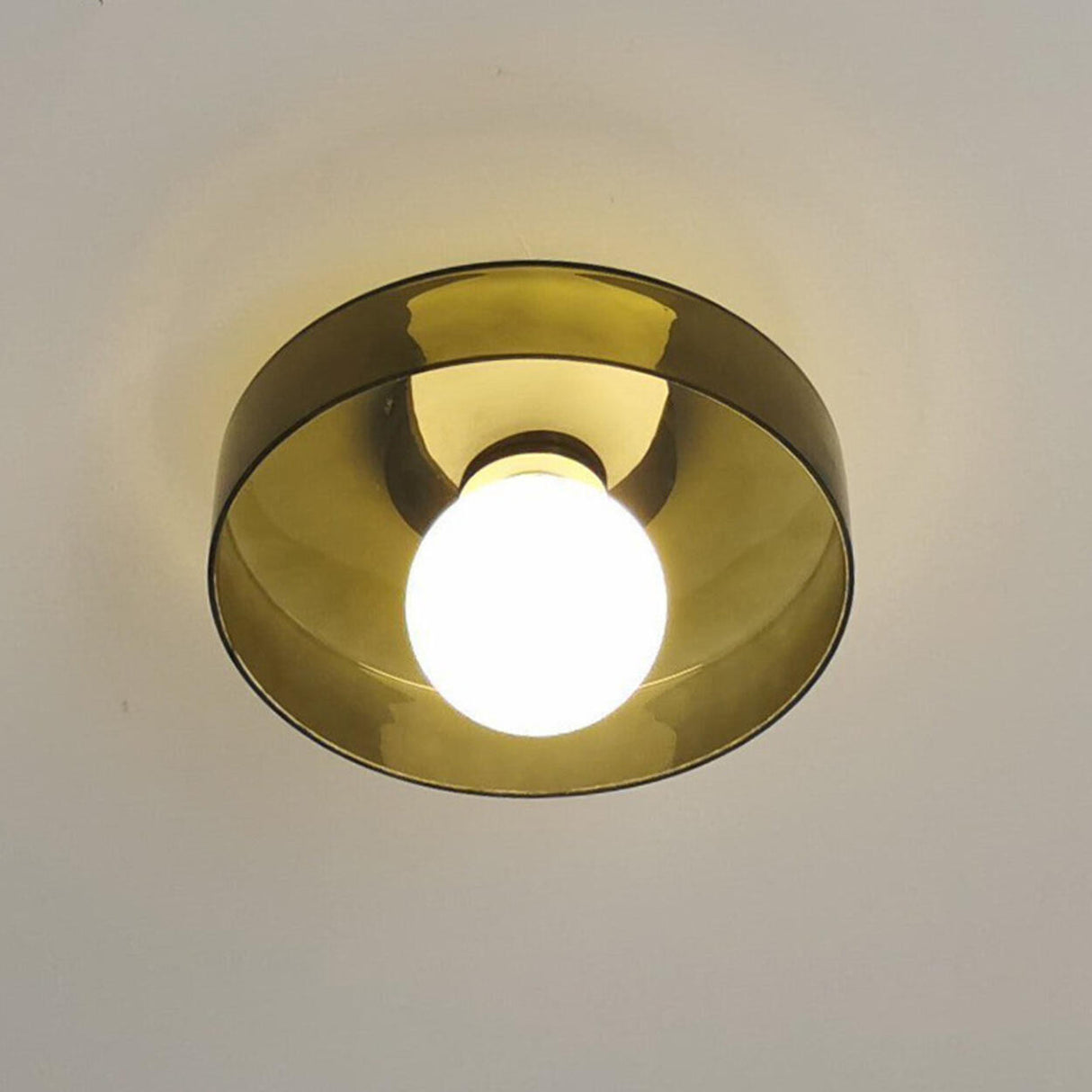 Corridor Simple Mini Green Barn Semi-Flush Mount Light Image - 8