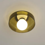 Corridor Simple Mini Green Barn Semi-Flush Mount Light Image - 8