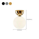 Corridor Spherical Glass Semi-Flush Mount Ceiling Light Image - 12