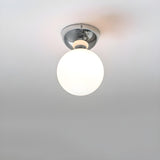 Corridor Spherical Glass Semi-Flush Mount Ceiling Light Image - 6