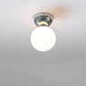 Corridor Spherical Glass Semi-Flush Mount Ceiling Light Image - 6