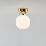 Corridor Spherical Glass Semi-Flush Mount Ceiling Light Image - 7