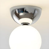 Corridor Spherical Glass Semi-Flush Mount Ceiling Light Image - 9