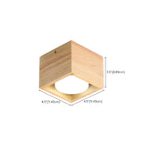 Corridor Square Box Wood Flush Mount Light 4-Light #size