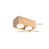 Corridor Square Box Wood Flush Mount Light 4-Light Image - 16