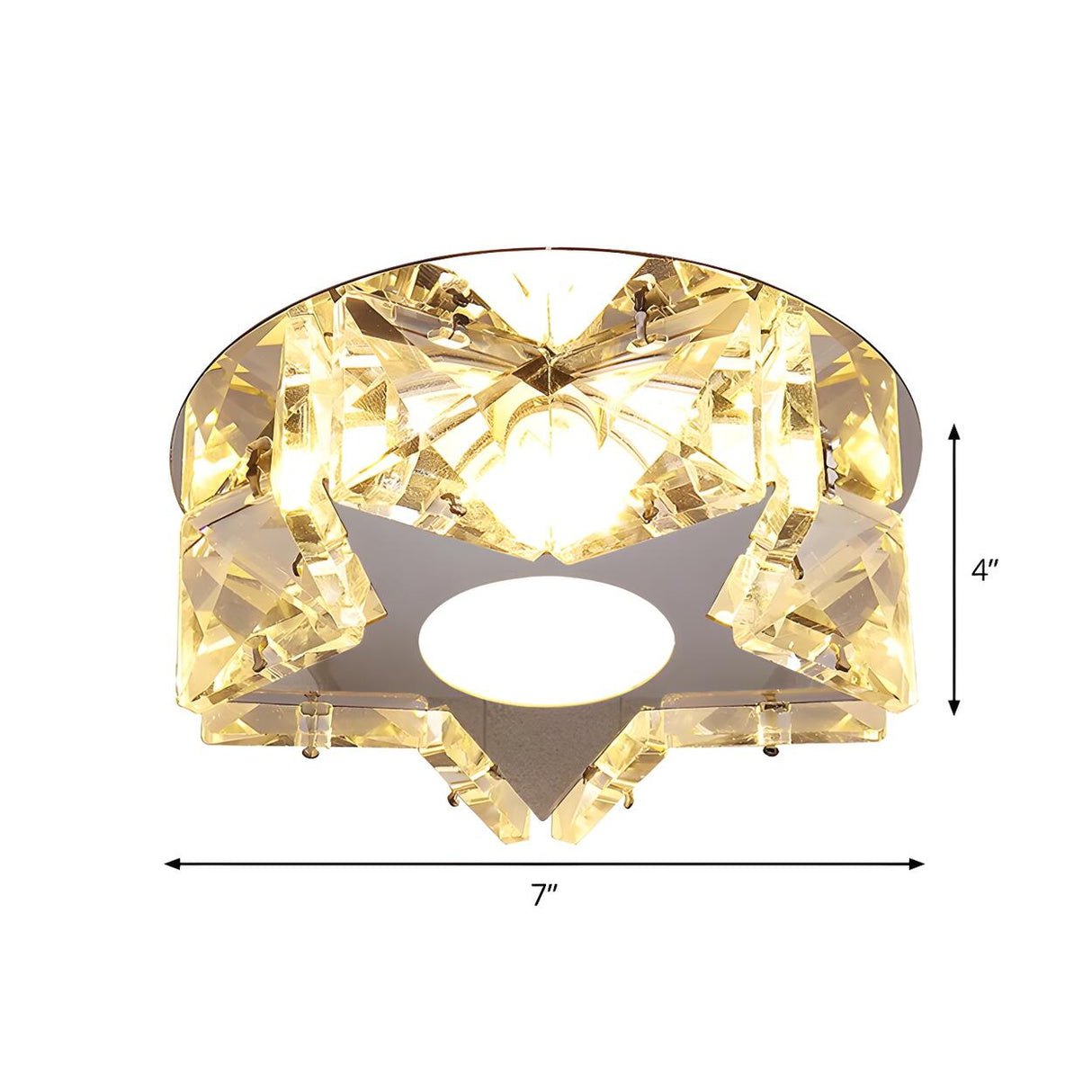 Corridor Star-Shaped Crystal LED Flush Mount Light Image - 5