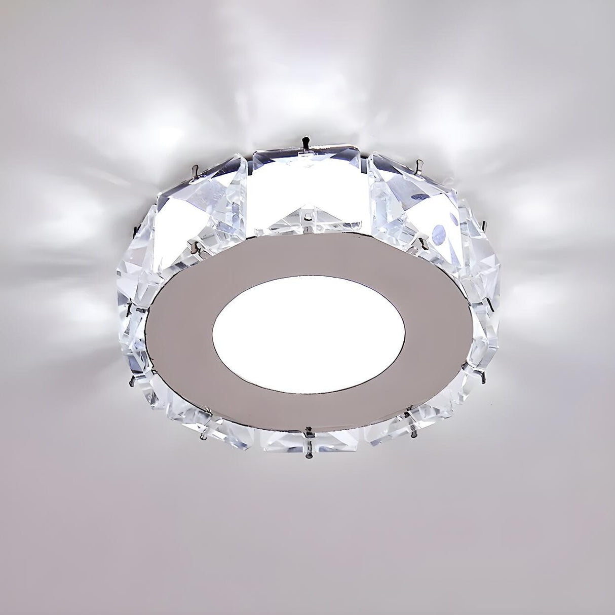 Corridor Star-Shaped Crystal LED Flush Mount Light Image - 8