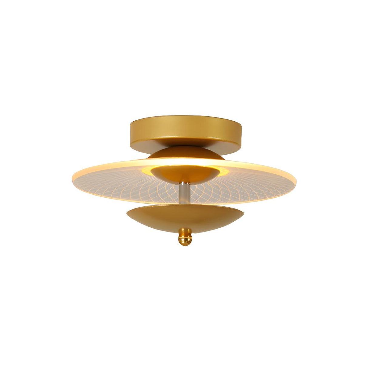 Corridor Stylish Gold Round LED Semi-Flush Mount Light Image - 2