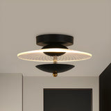 Corridor Stylish Gold Round LED Semi-Flush Mount Light Image - 4