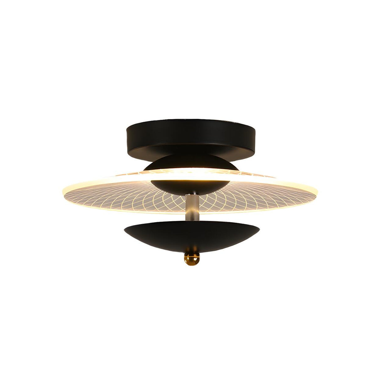 Corridor Stylish Gold Round LED Semi-Flush Mount Light Image - 7