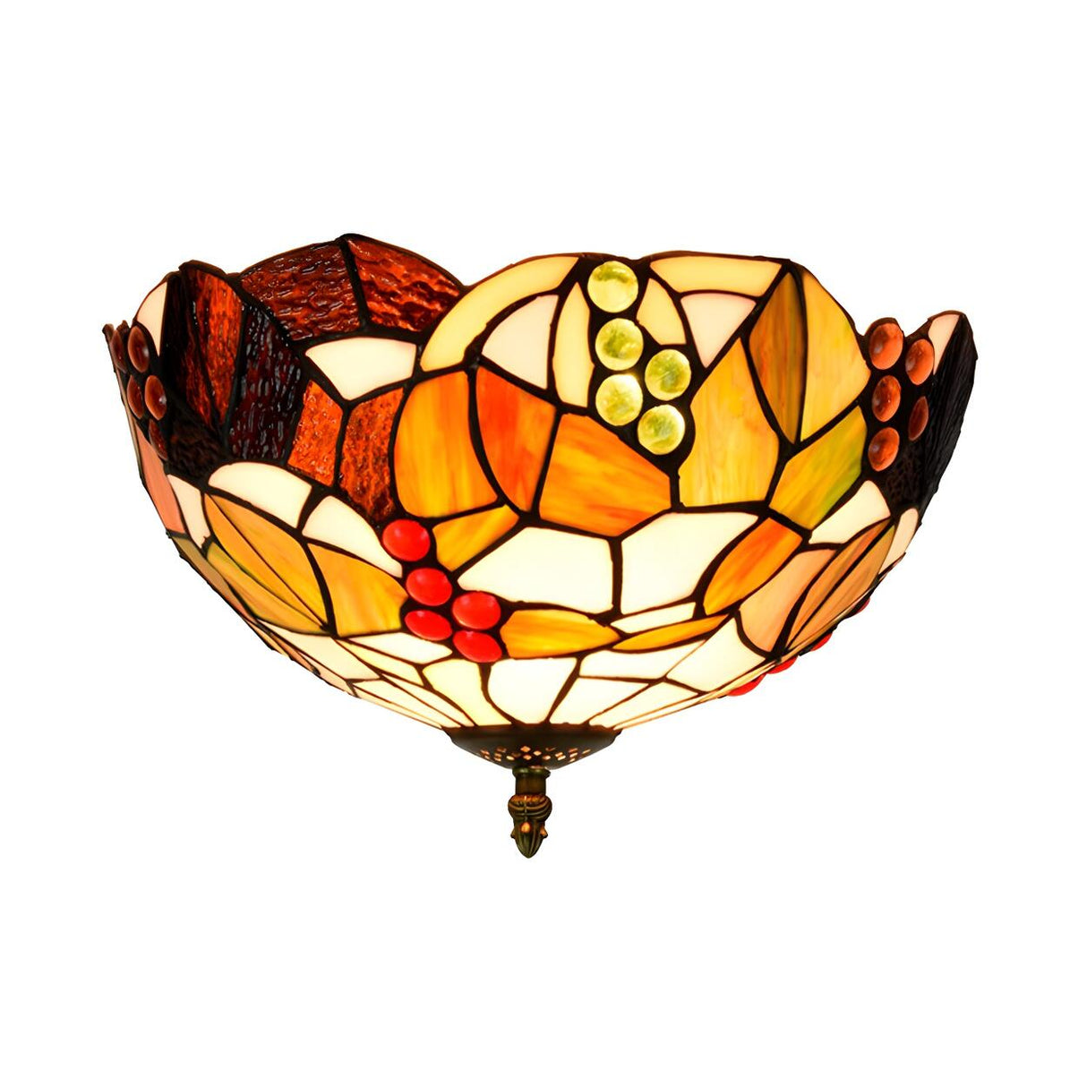 Corridor Tiffany Bowl Stained Glass Flush Mount Light Image - 4