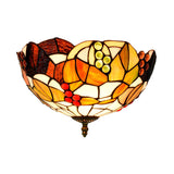 Corridor Tiffany Bowl Stained Glass Flush Mount Light Image - 4