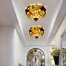 Corridor Tiffany Bowl Stained Glass Flush Mount Light Image - 5