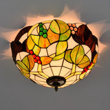 Corridor Tiffany Bowl Stained Glass Flush Mount Light Image - 6