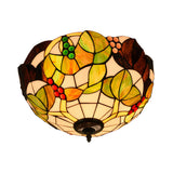 Corridor Tiffany Bowl Stained Glass Flush Mount Light Image - 7