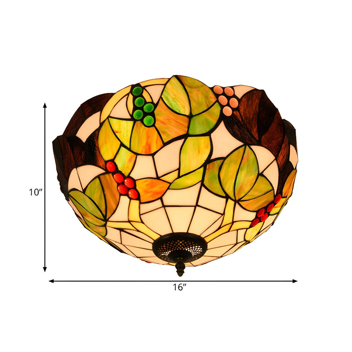 Corridor Tiffany Bowl Stained Glass Flush Mount Light Image - 9