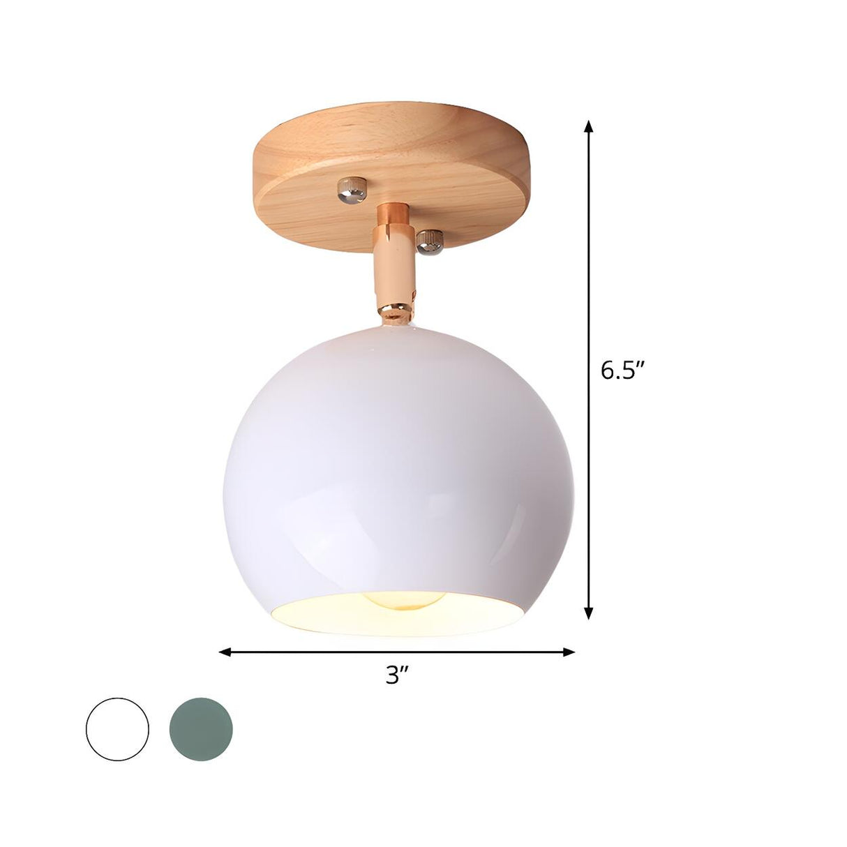 Corridor White Dome Adjustable Flush Mount Ceiling Lamp 