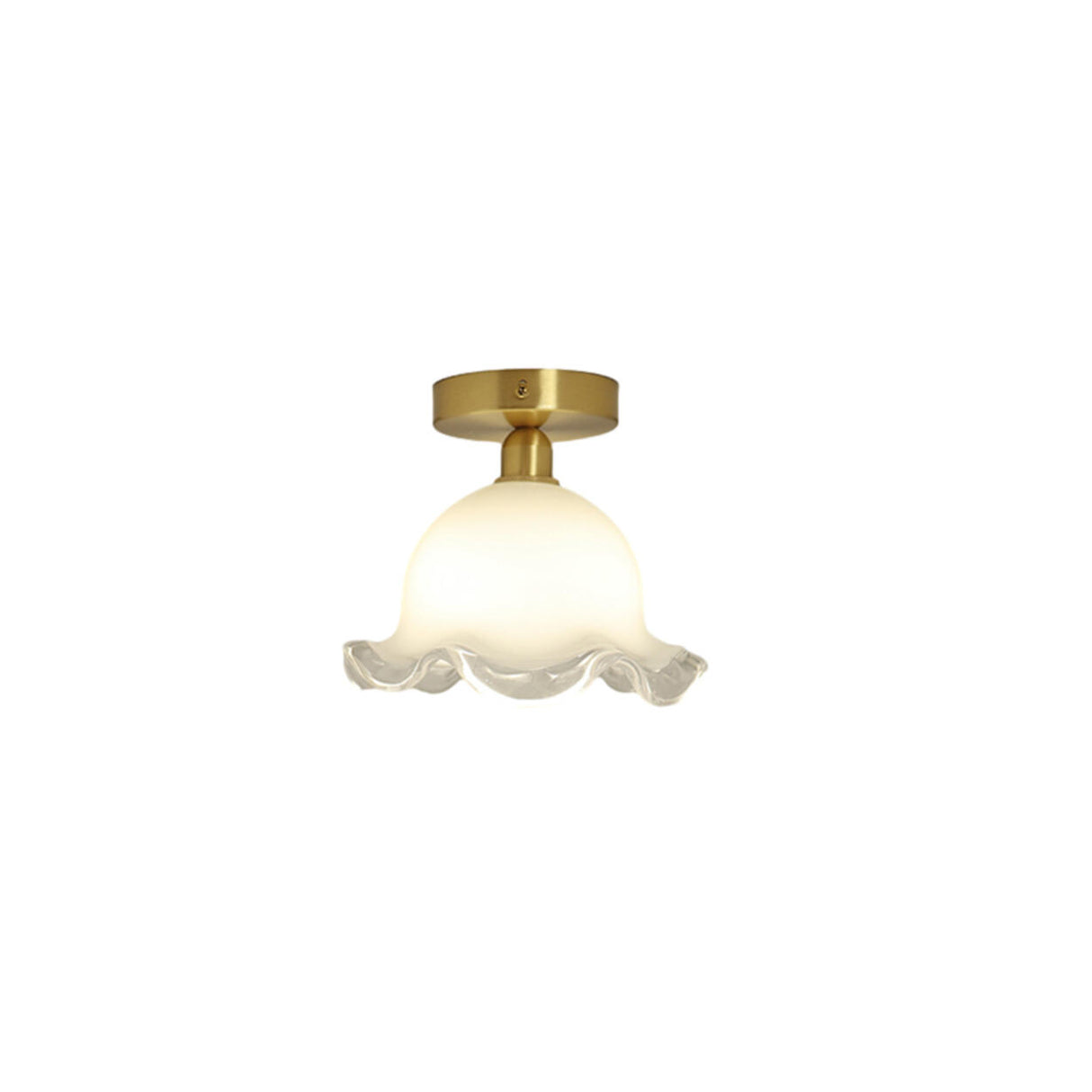 Corridor White Glass Flower Semi-Flush Mount Light Image - 5