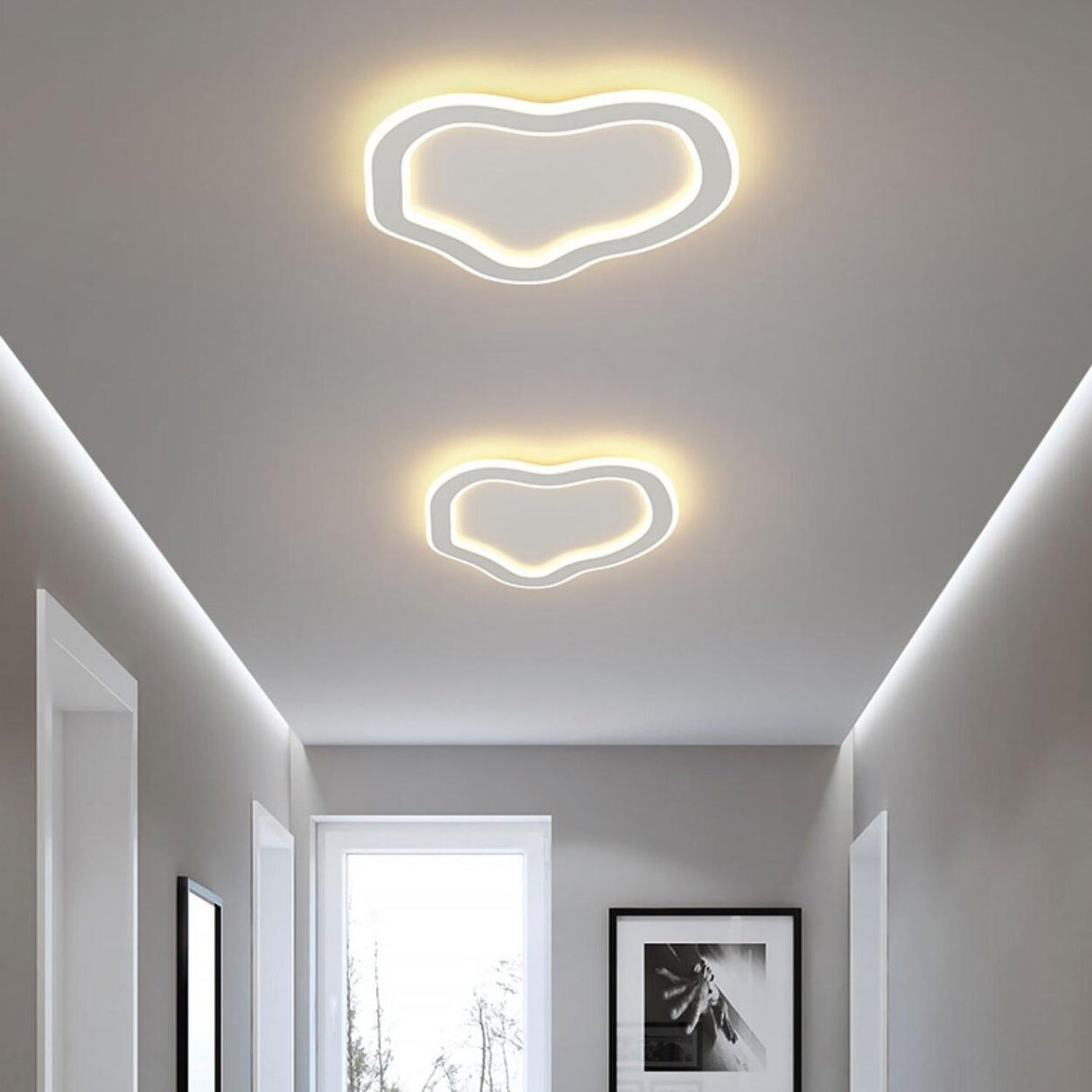 Corridor White Irregular Flush Mount LED Ceiling Light Image - 1