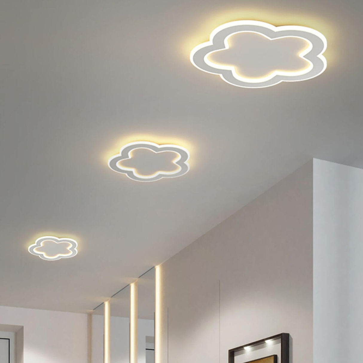 Corridor White Irregular Flush Mount LED Ceiling Light Image - 17