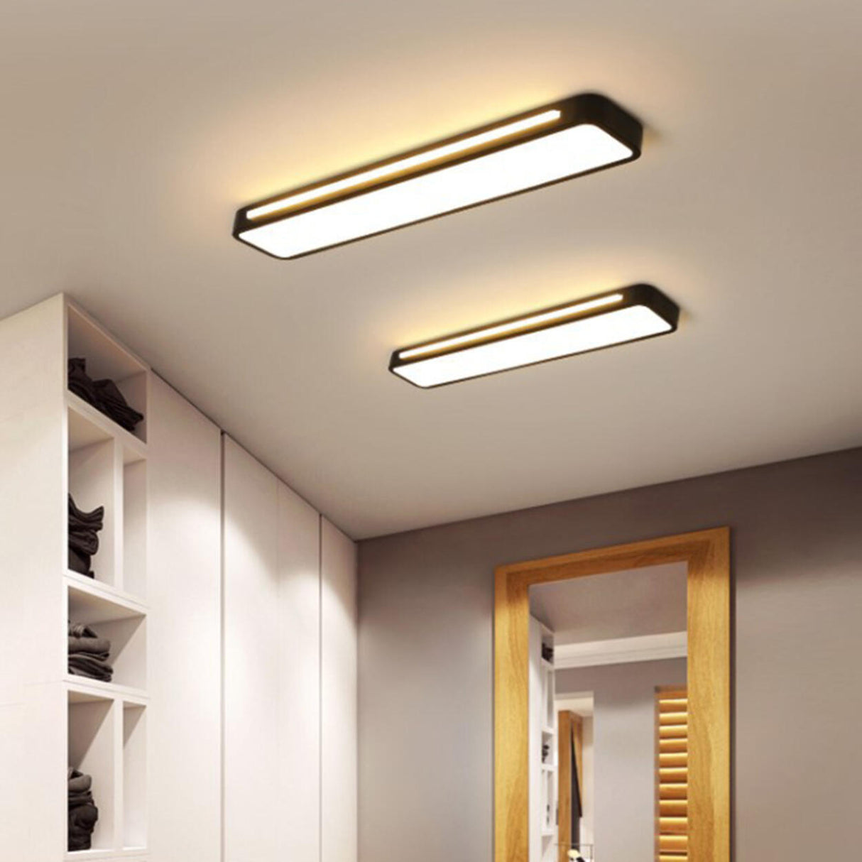 Corridor White Rectangular LED Flush Mount Ceiling Lamp Image - 14