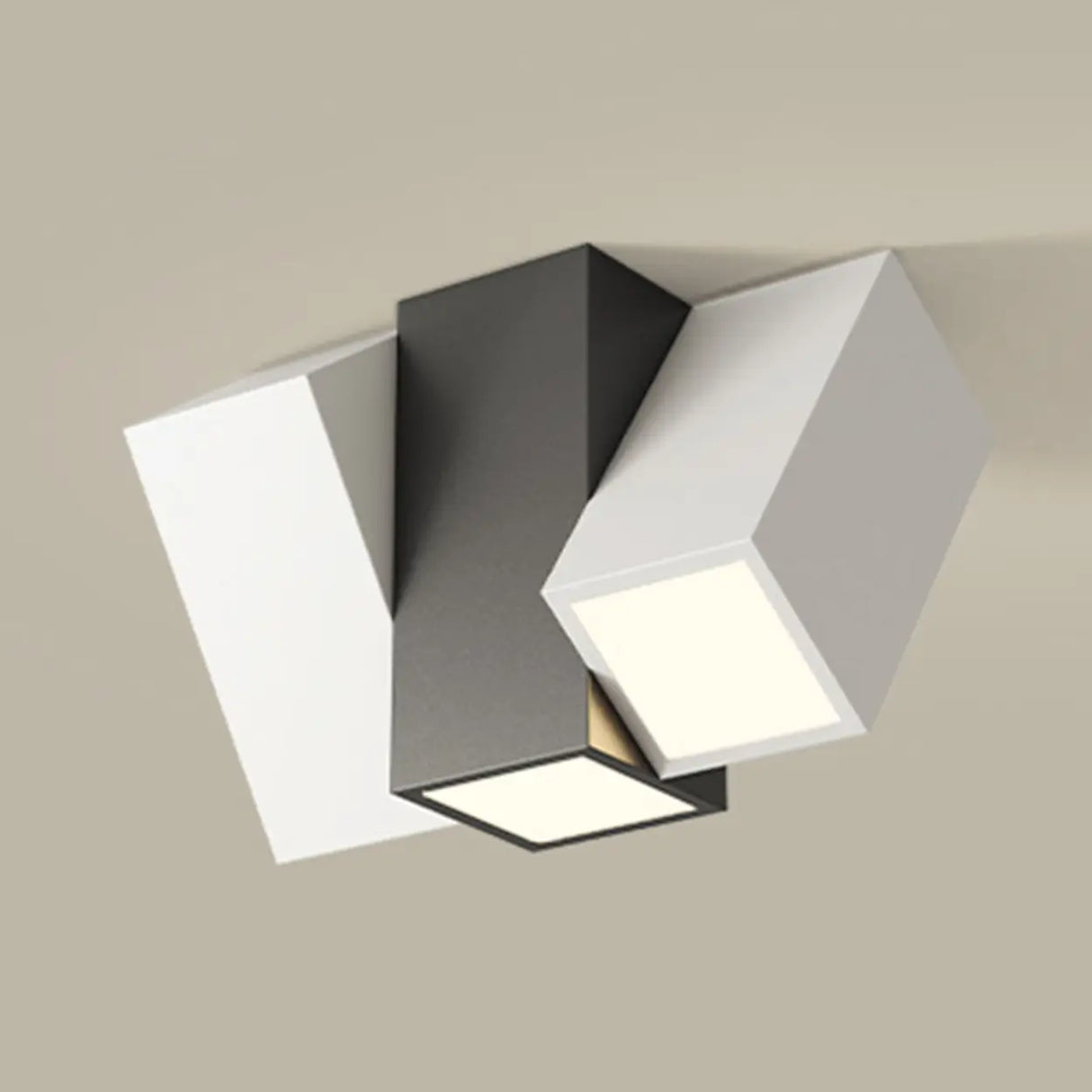 Corridor White Three Cuboid Flush Mount Ceiling Light Image - 13