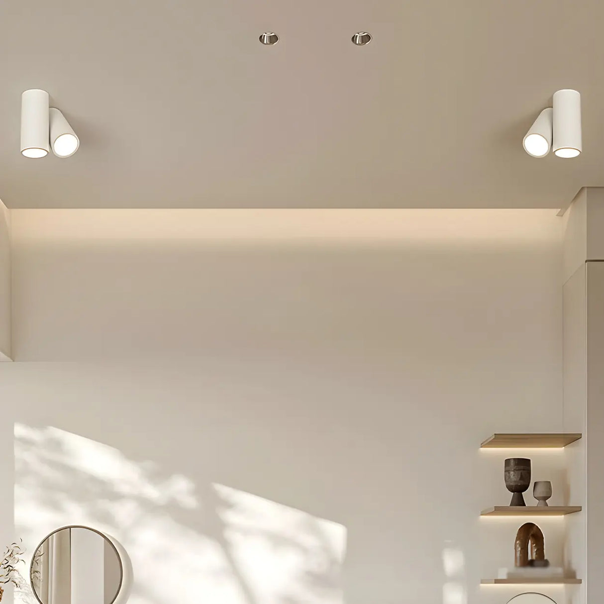 Corridor White Three Cuboid Flush Mount Ceiling Light Image - 18