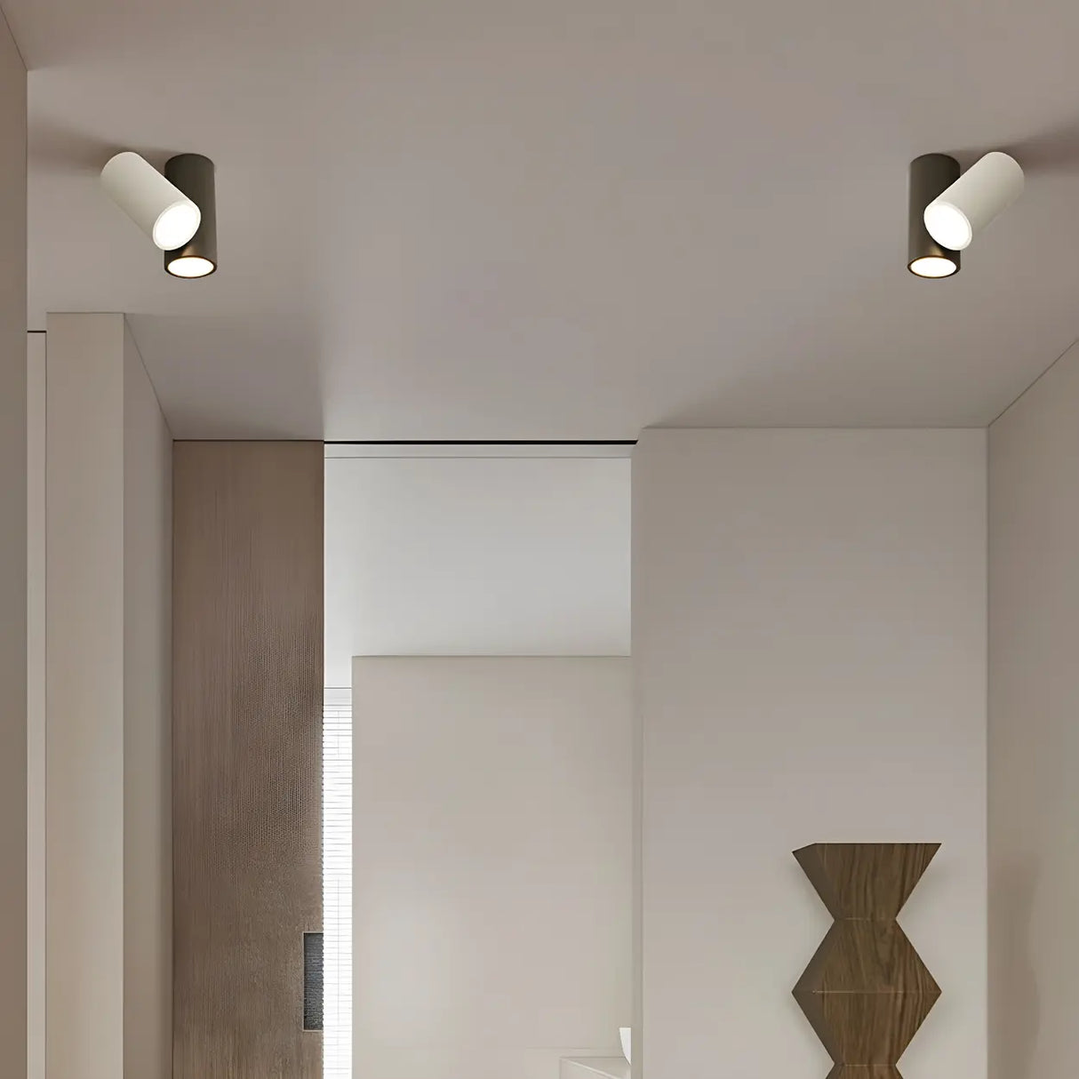 Corridor White Three Cuboid Flush Mount Ceiling Light Image - 8