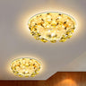 Corridor Yellow Crystal Flower LED Flush Mount Light Image - 1