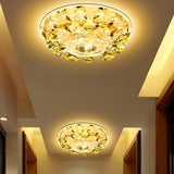 Corridor Yellow Crystal Flower LED Flush Mount Light Image - 2