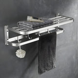 Corrosion Resistant Silver Metal Bathroom Storage Rack Image - 1