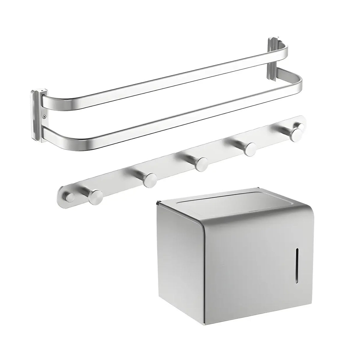 Corrosion Resistant Silver Metal Bathroom Storage Rack Image - 11