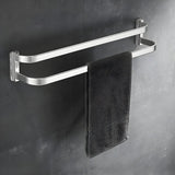 Corrosion Resistant Silver Metal Bathroom Storage Rack Image - 4