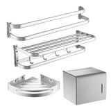 Corrosion Resistant Silver Metal Bathroom Storage Rack Image - 6