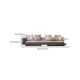 Cotton Linen Square Arm L-Shape Right Sofa Chaise #size