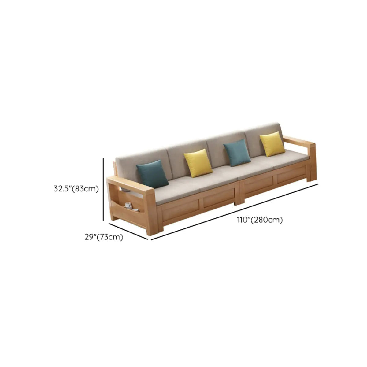 Cotton Linen Wood Corner Sectional with Hidden Storage Image - 22