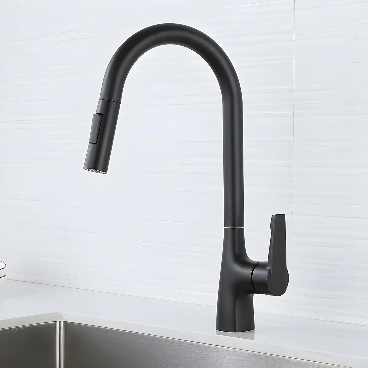 Counter Mounted Copper Swivel Spout Gooseneck Faucet Image - 4