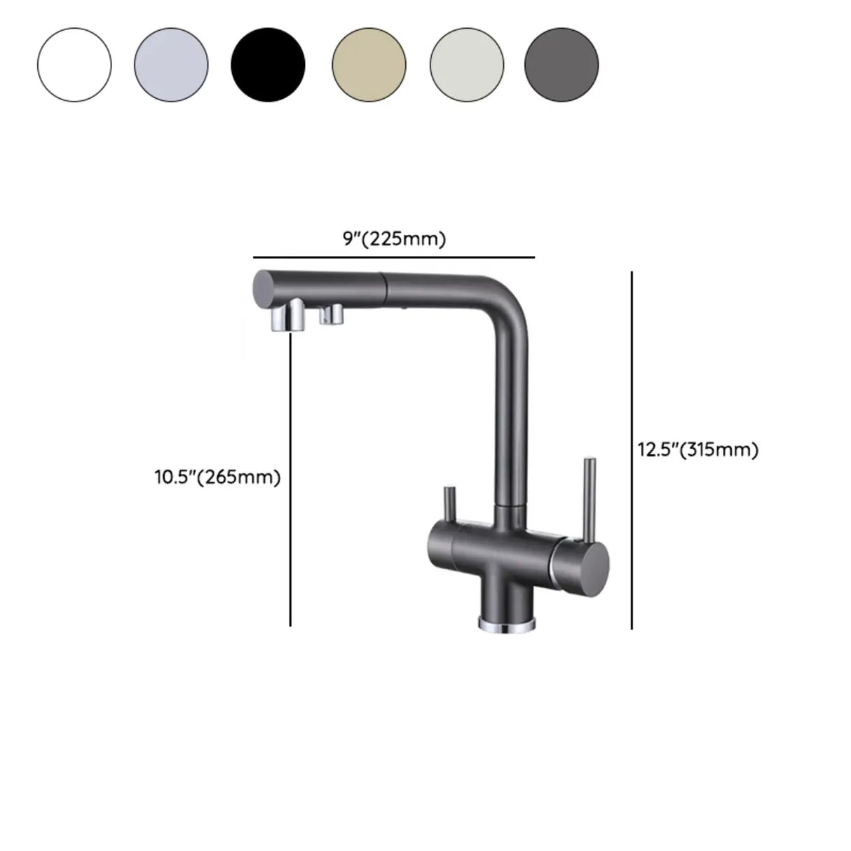 Counter Mounted Copper Swivel Spout Spray Bar Faucets 