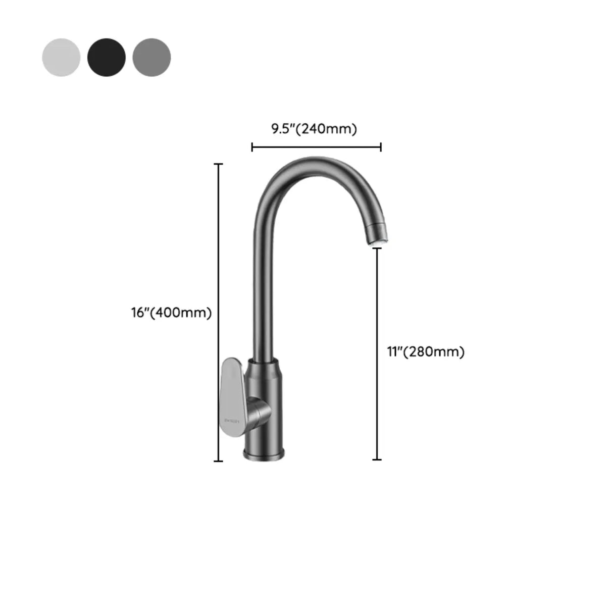 Counter Mounted Swivel Spout Copper Kitchen Faucets 