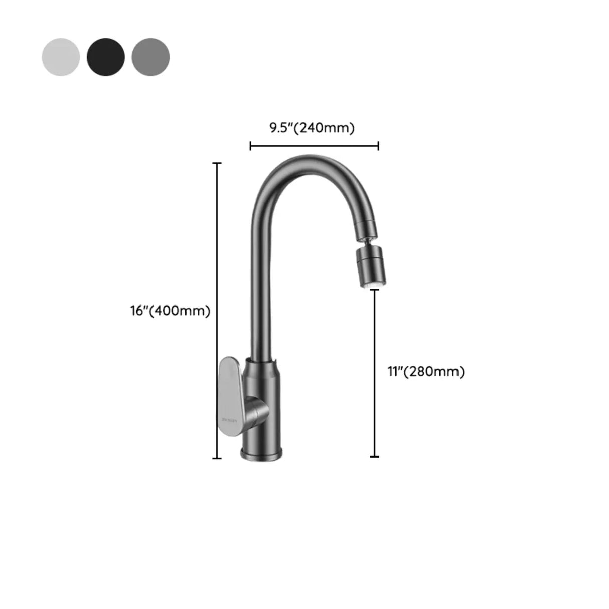 Counter Mounted Swivel Spout Copper Kitchen Faucets Image - 17