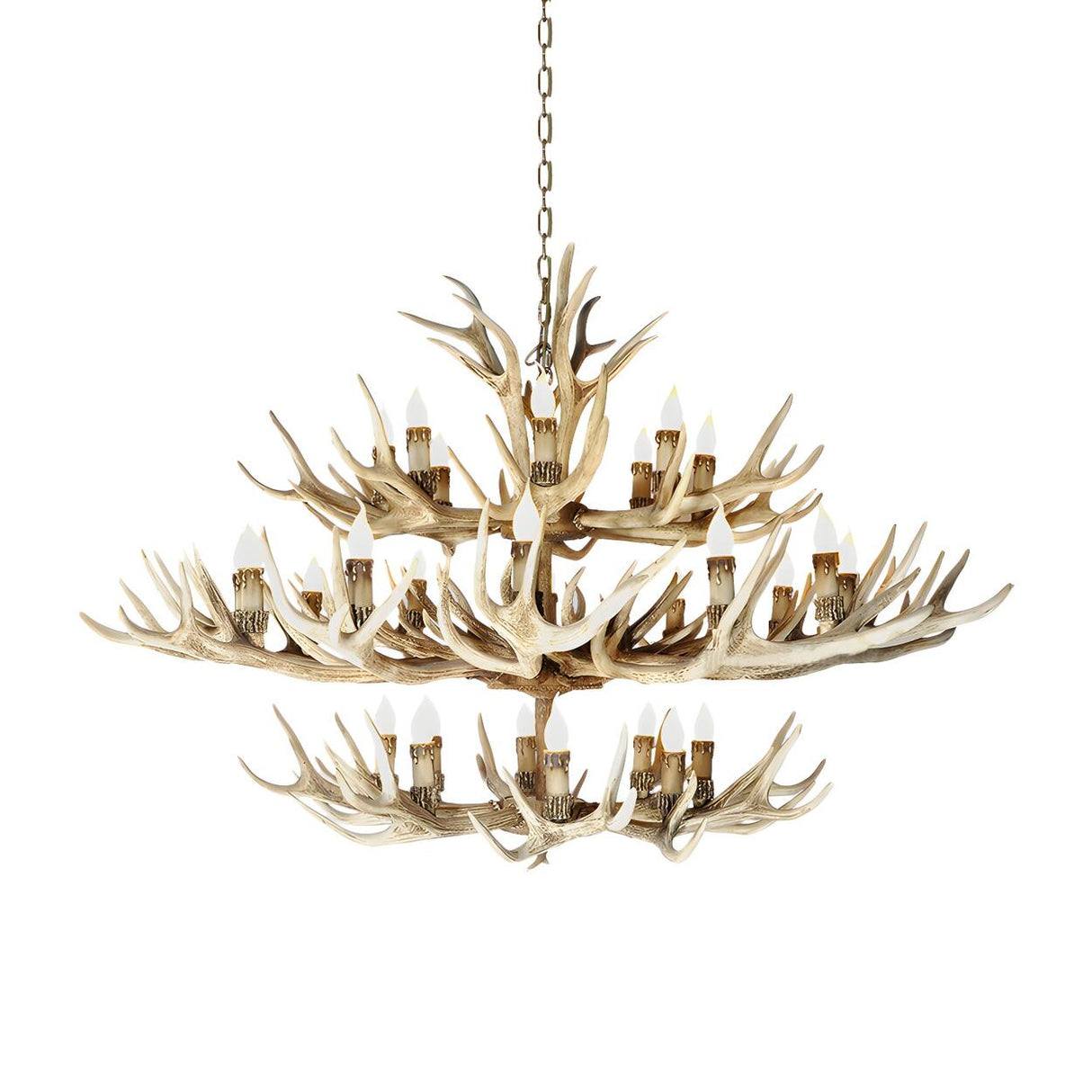 Country Antler Chandelier For Dining Room Image - 11