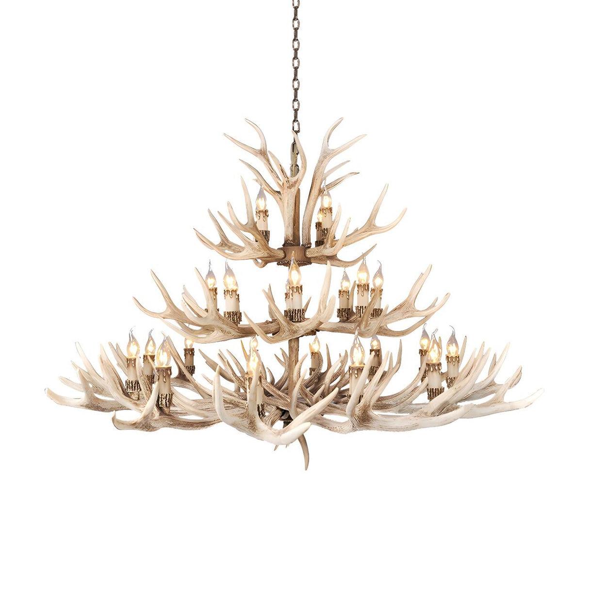 Country Antler Chandelier For Dining Room Image - 15